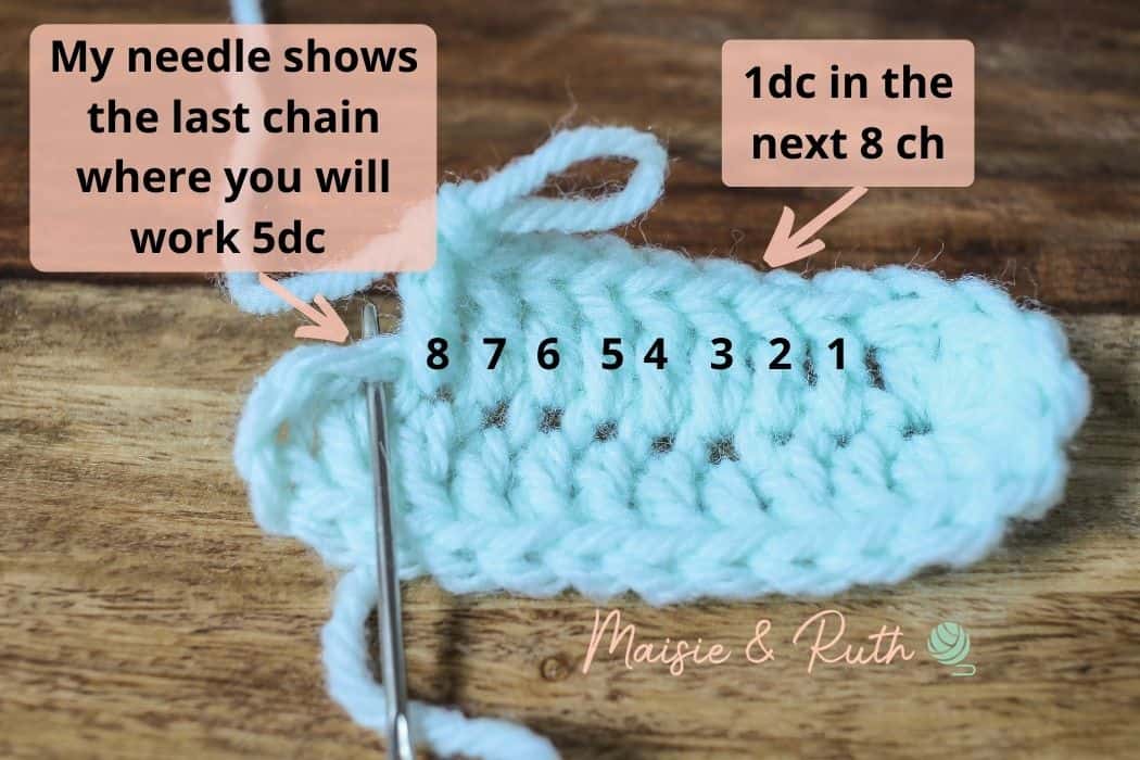 Crochet Baby Booties Pattern Step 1c