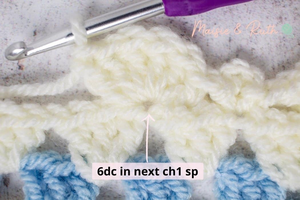 Crochet Granny Square Border step 20
