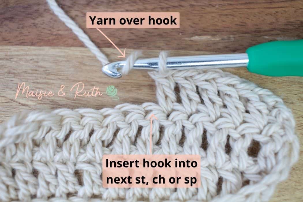 Extended Double Crochet Step 1