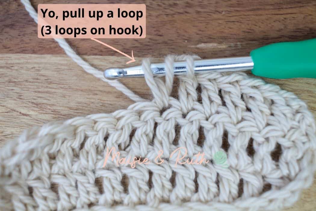 Extended Double Crochet Step 2