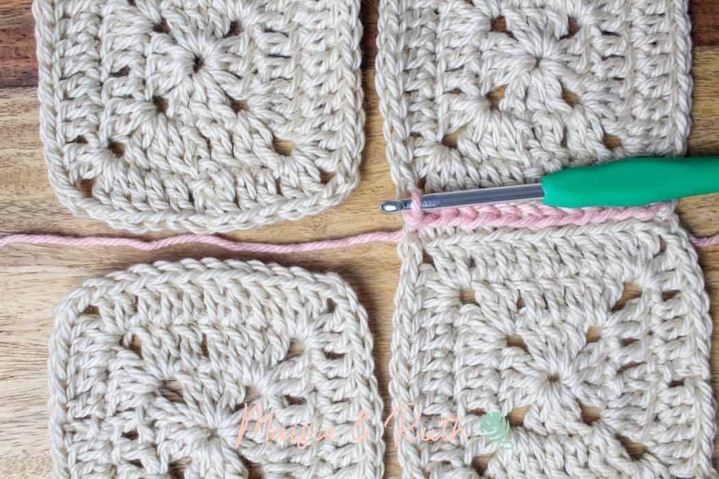 Join granny squares step 11