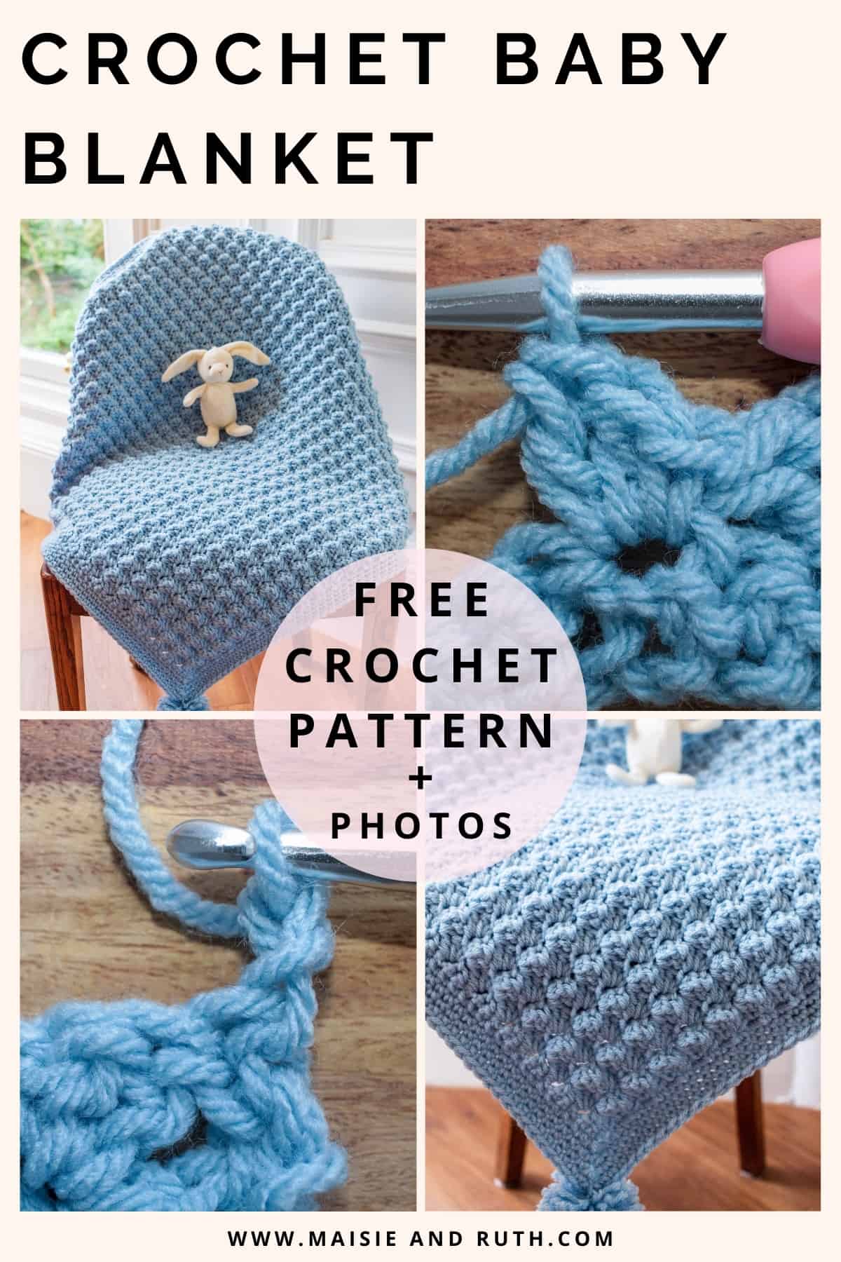 Easy Crochet Baby Blanket (The Barclay Baby Blanket) - Maisie and Ruth