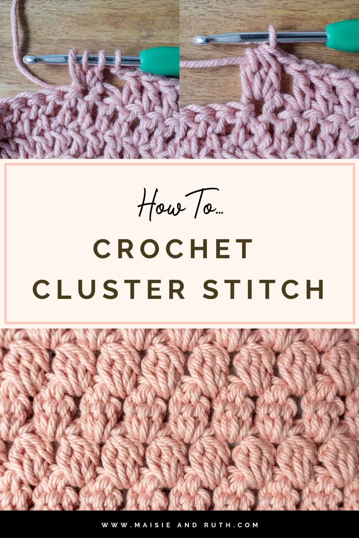 Crochet Cluster Stitch Pin Design 1