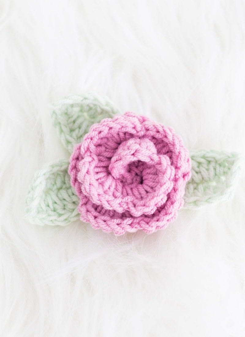 Crochet Flower with Leaves Featured Image