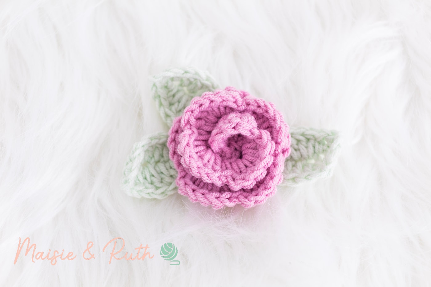 Crochet Flower with three leaves
