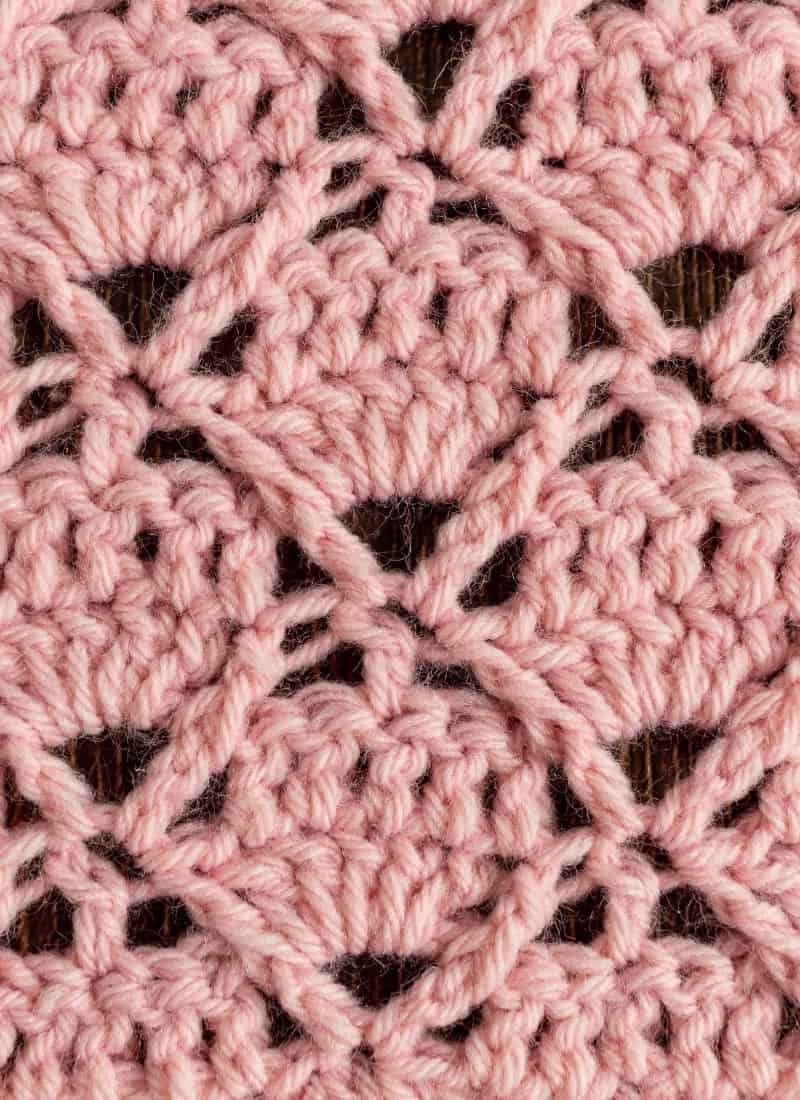 Crochet Diamond Trellis Stitch (Step-by-Step)