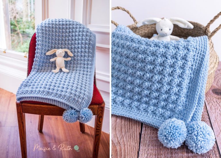 Easy Crochet Baby Blanket (The Barclay Baby Blanket) - Maisie and Ruth