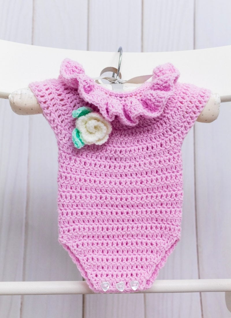 Crochet Baby Romper (The Freya Frilly Romper)