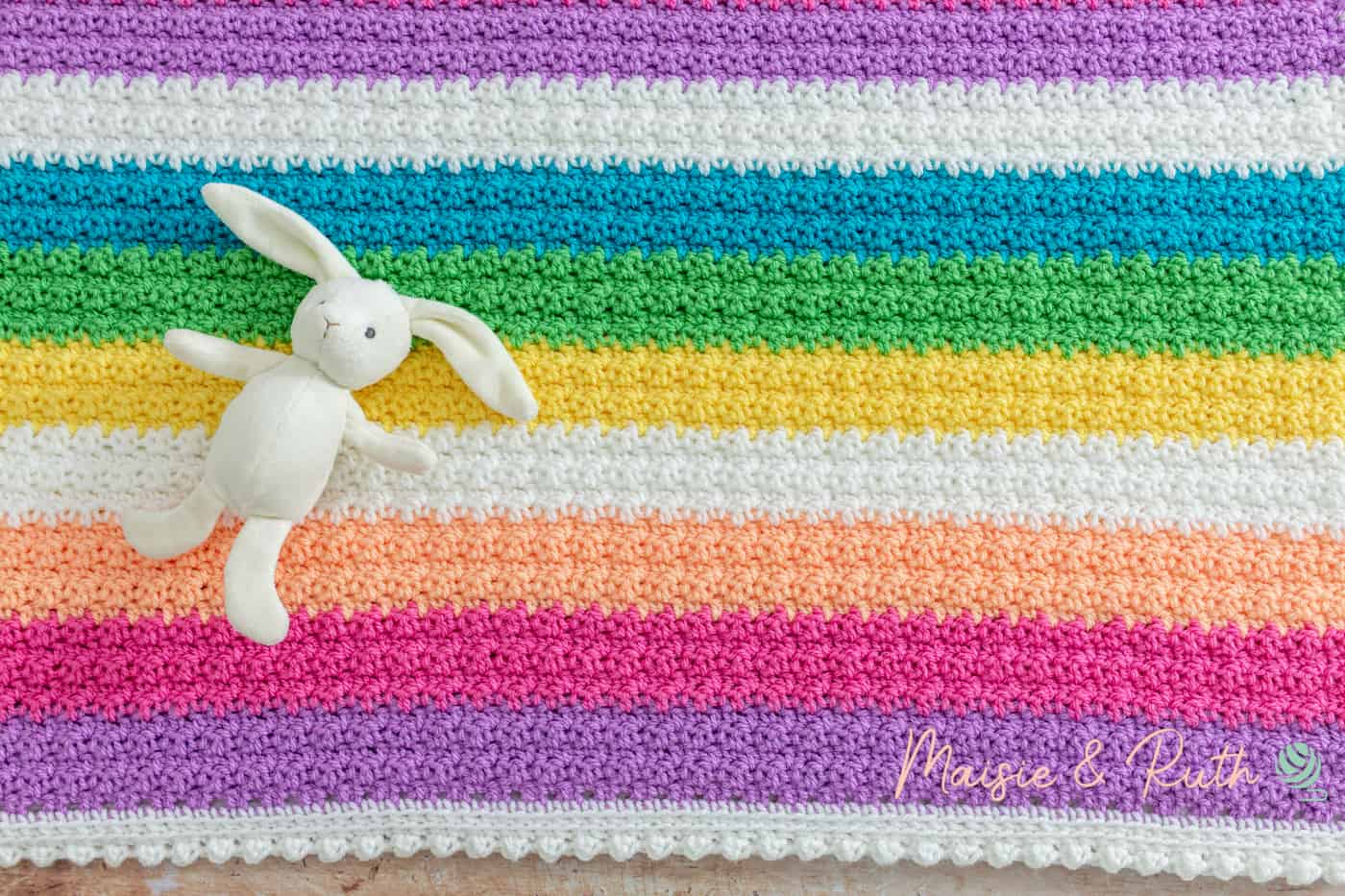 How to Crochet a Baby Blanket top down view