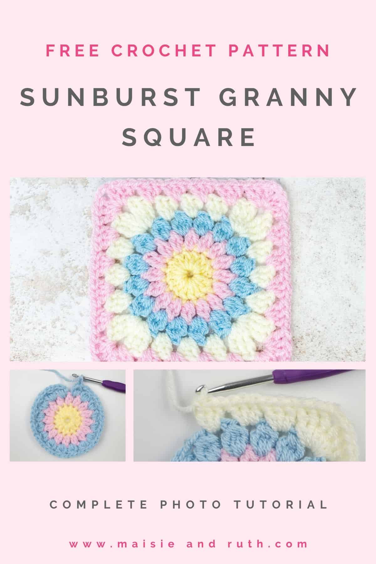 Sunburst Granny Square Pin