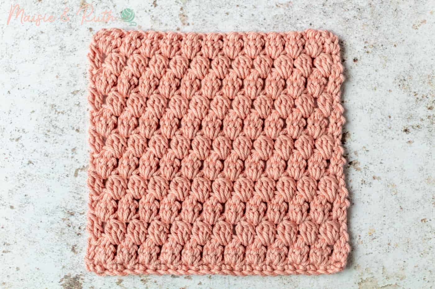 Crochet Cluster Stitch Square Pattern