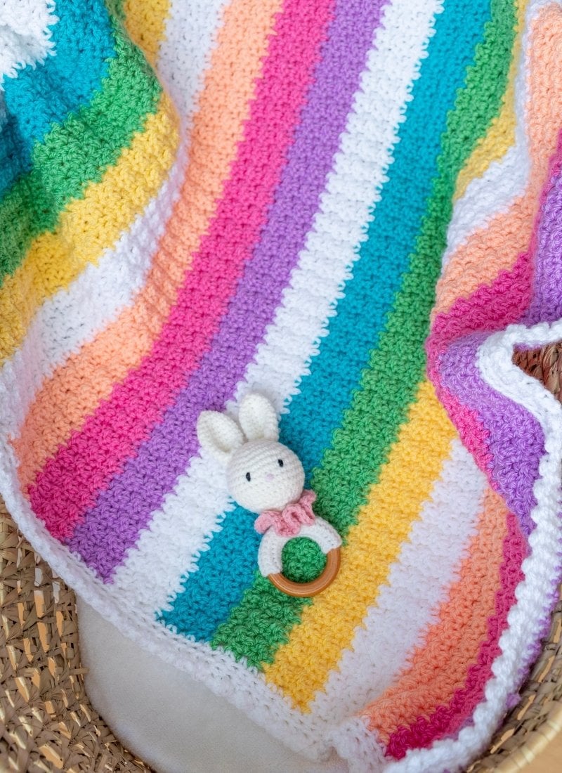 How to Crochet A Baby Blanket (The Robina Rainbow Blanket)