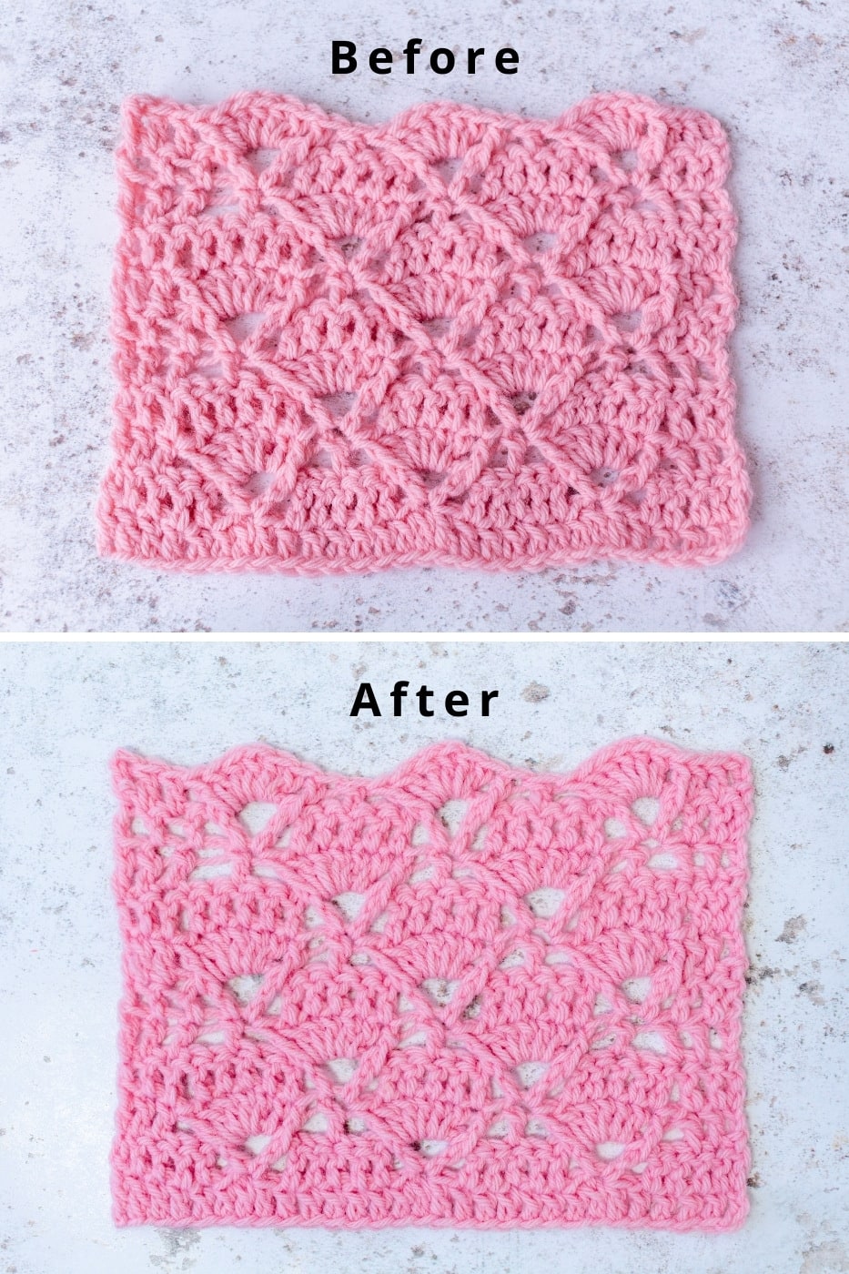How to Block Crochet Before and After