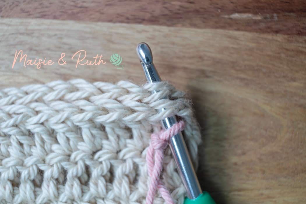 Slip Stitch Crochet Seam Step 2
