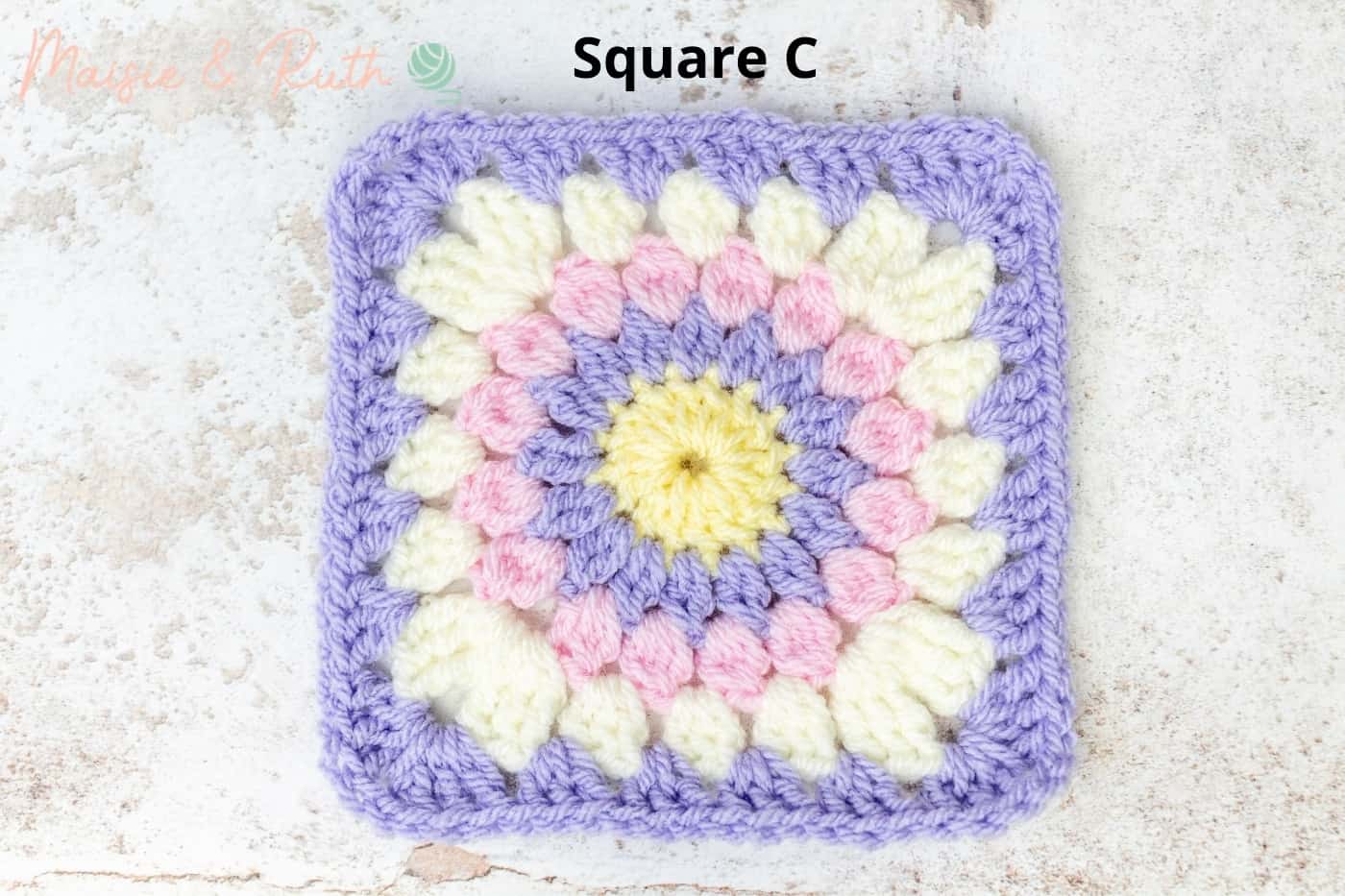 Square C Crochet Granny Square Blanket