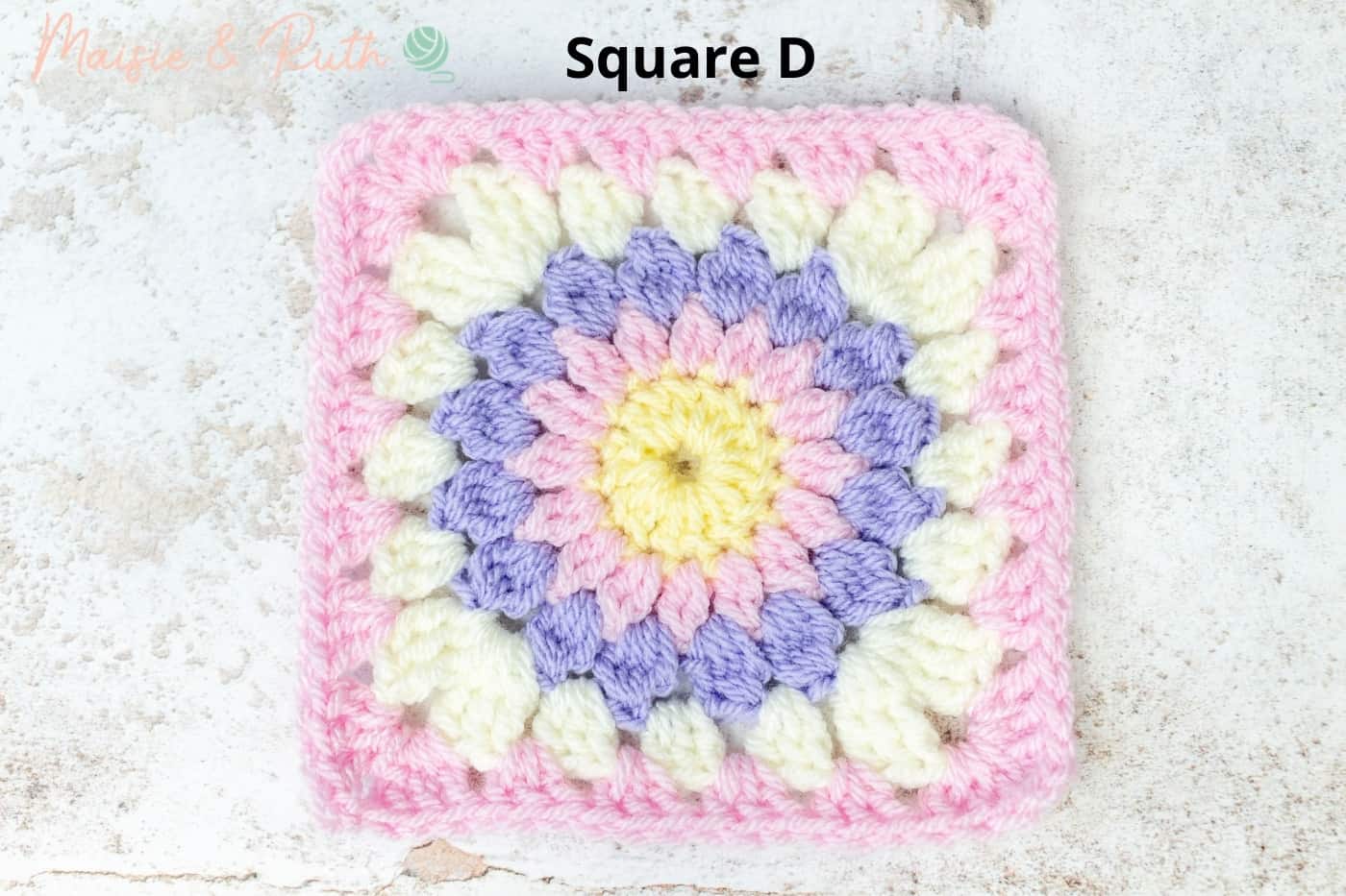 Square D Crochet Granny Square Blanket