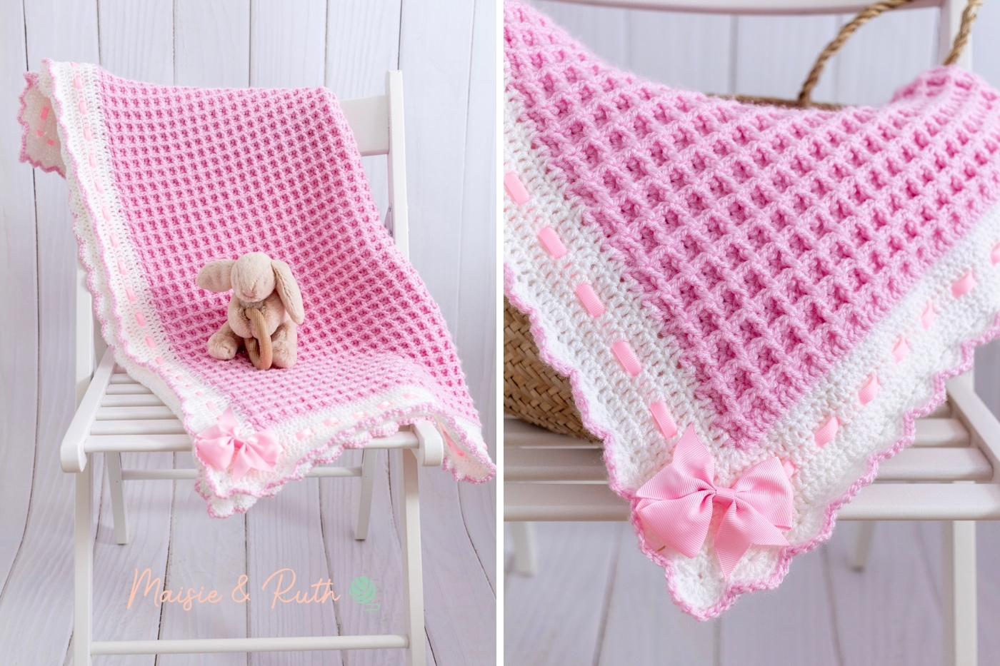 Crochet Waffle Stitch Baby Blanket