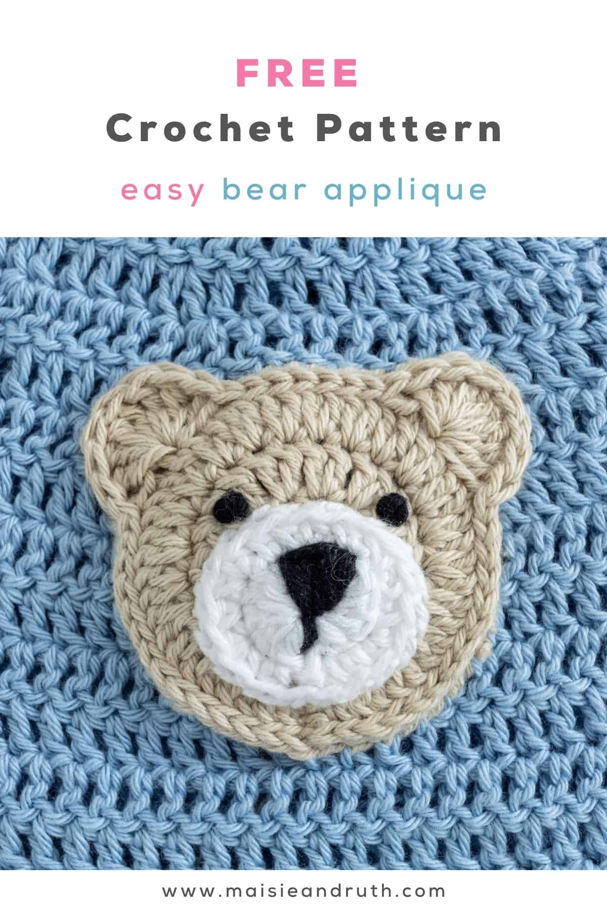 How to Crochet Bear Applique Pin 1