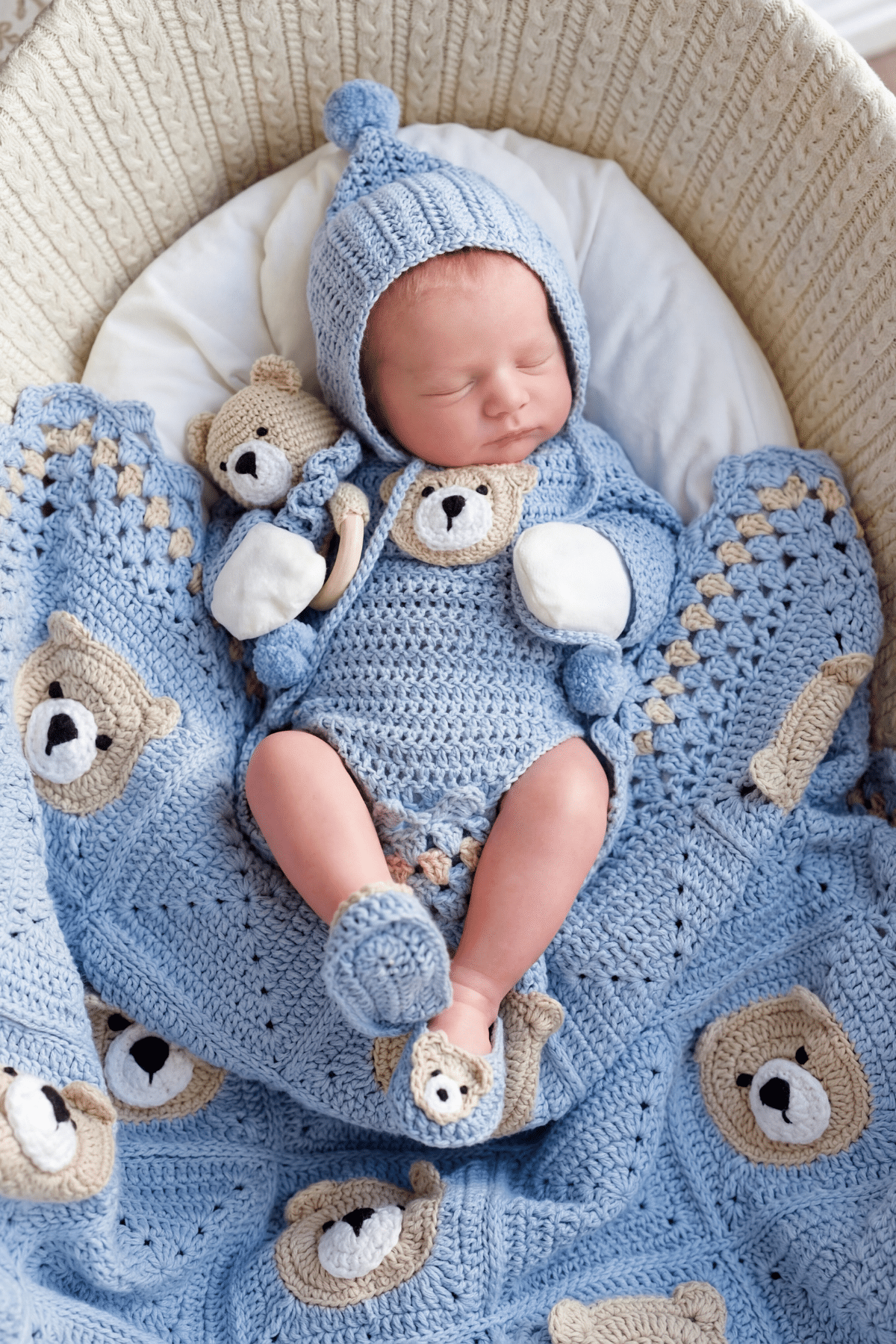 easy crochet baby bonnet pattern free on sleeping baby boy