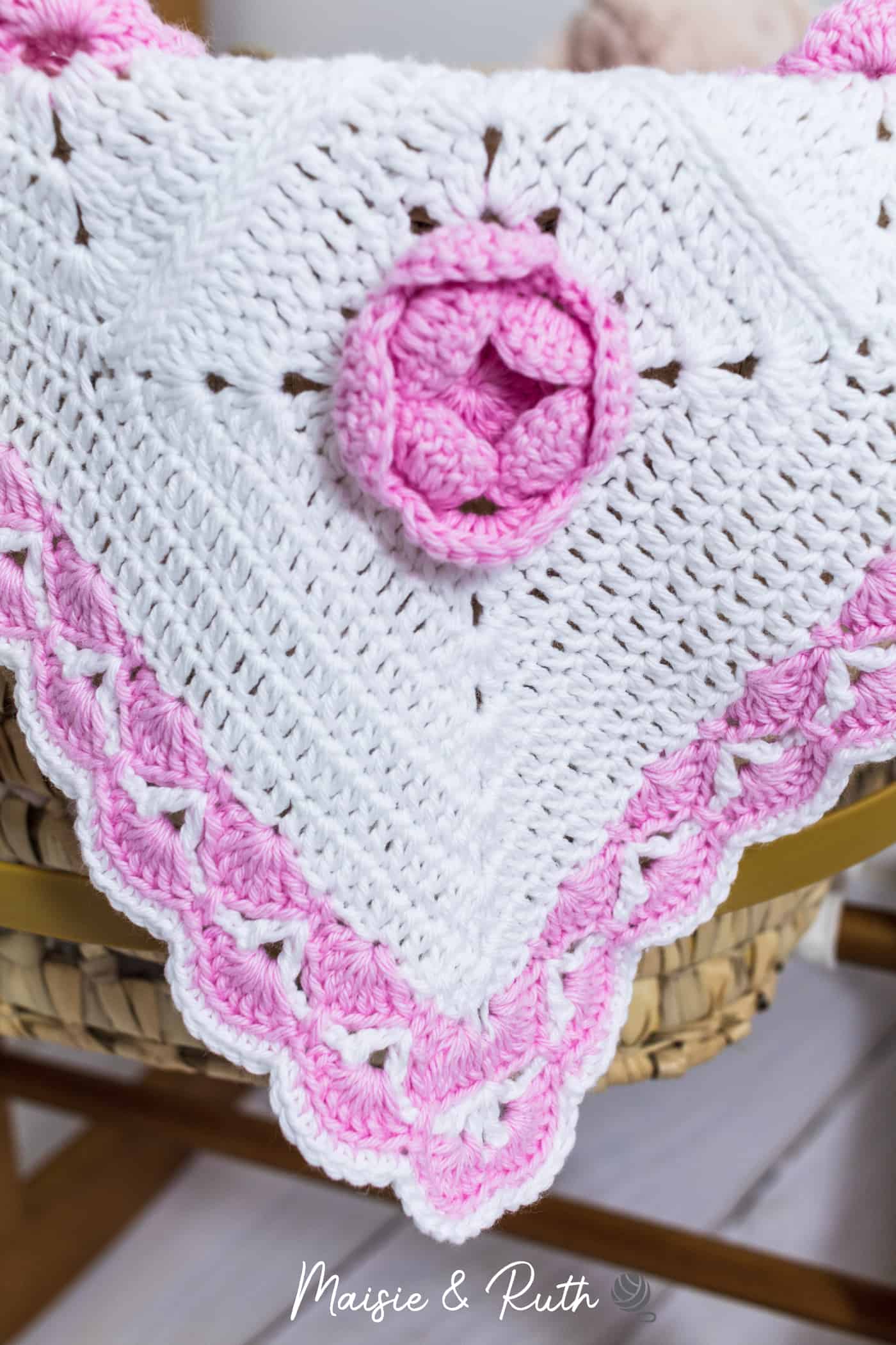 Crochet Rose Baby Blanket Border