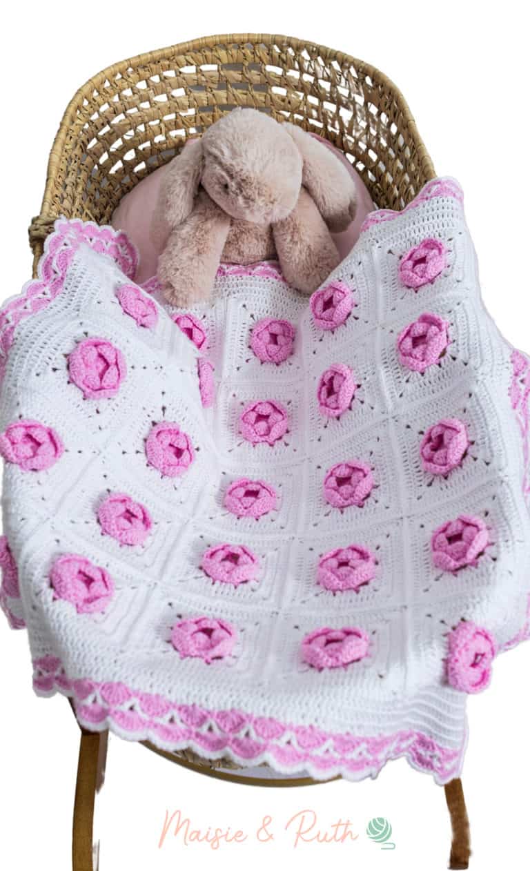 Crochet Rose Baby Blanket (A Delightful Free Pattern) Maisie and Ruth
