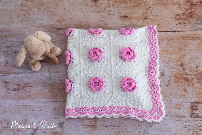Crochet Rose Baby Blanket (A Delightful Free Pattern) Maisie and Ruth