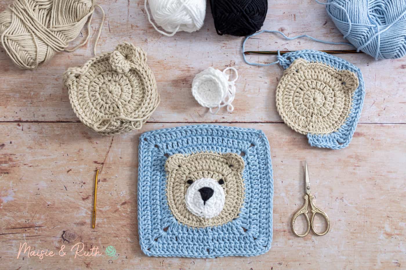 Bear Crochet Square