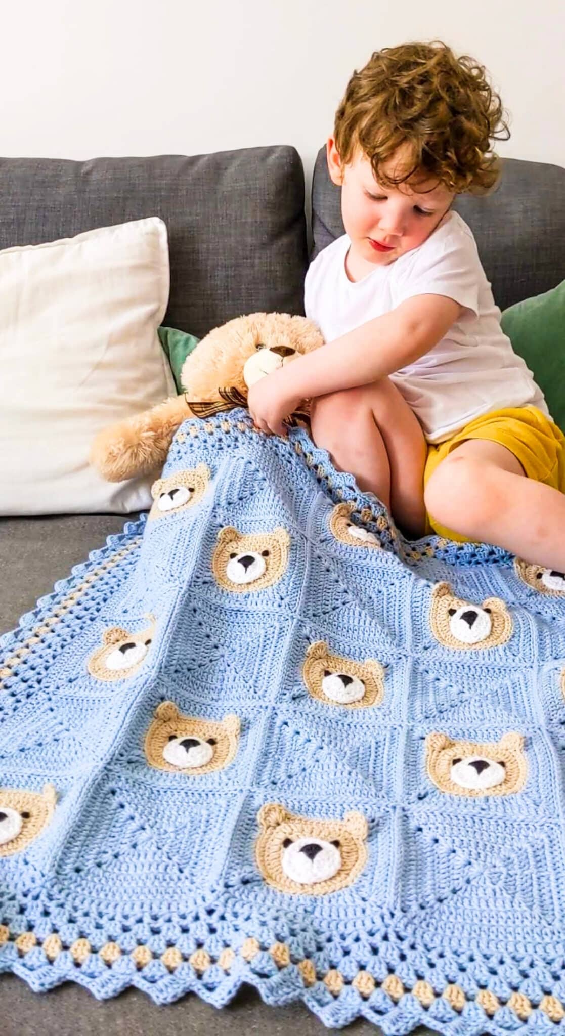 bear crochet baby blanket pattern FREE little boy