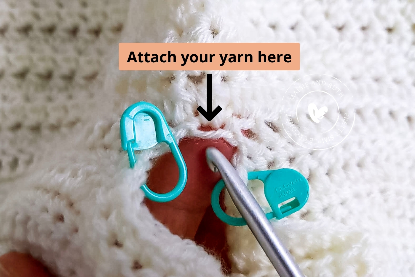 Attach yarn for sleeve