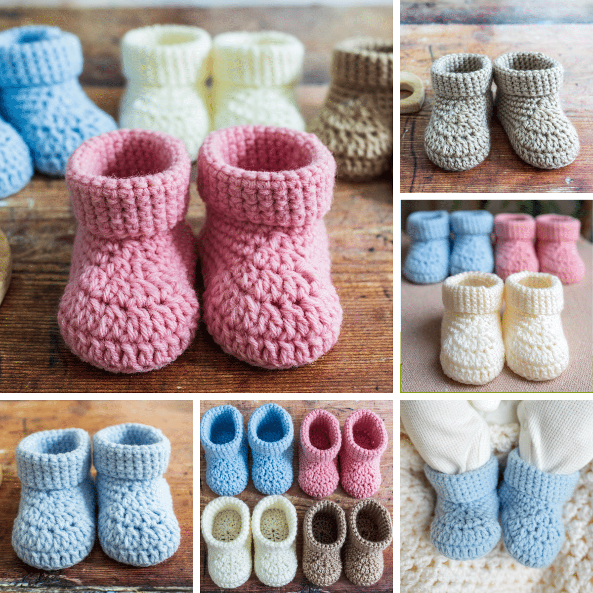 Easy fast crochet baby booties for beginners