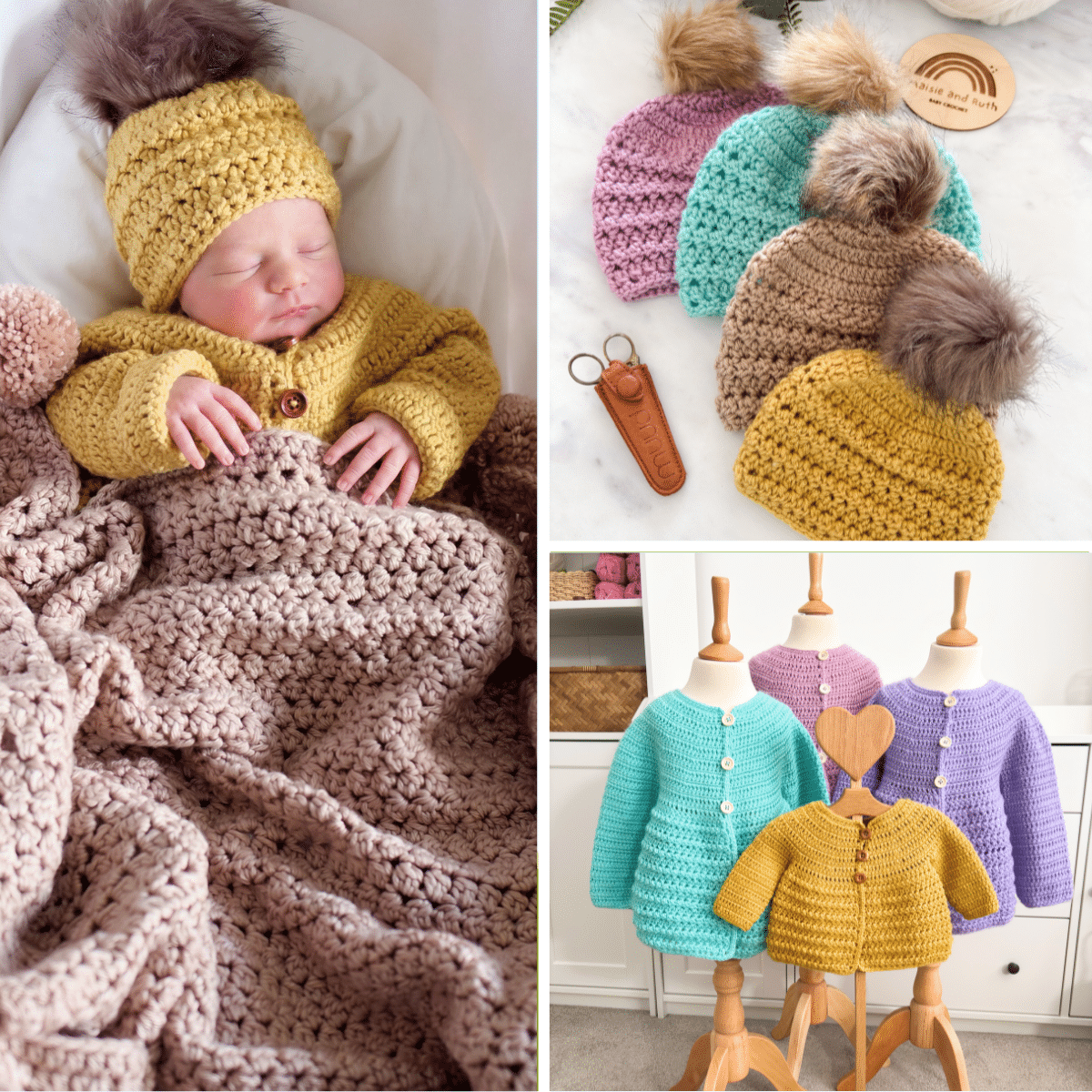 collection of matching free crochet patterns
