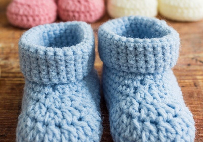 Baby Booties with cuff