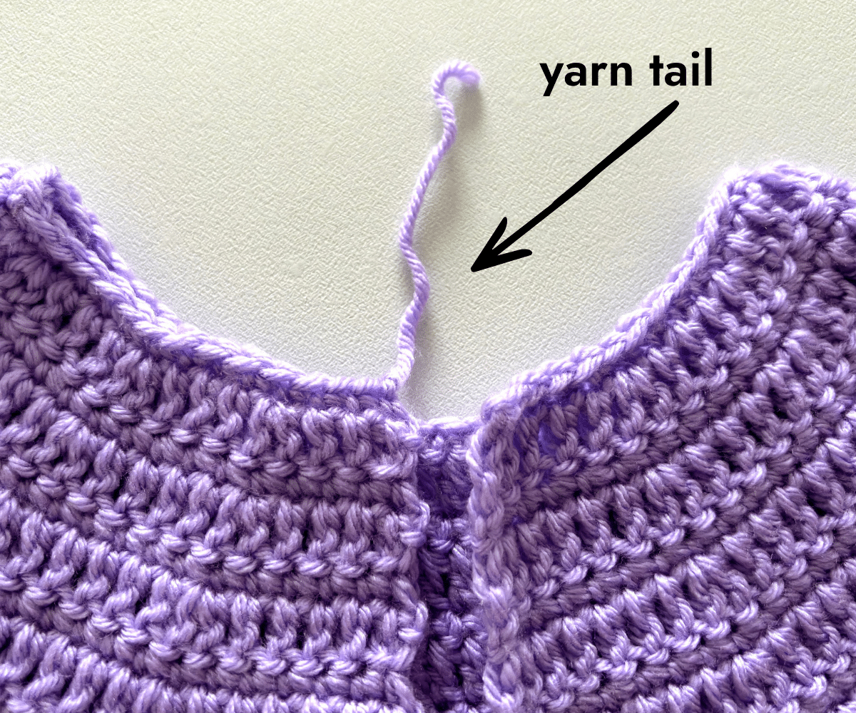 yarn tail to begin sleeves