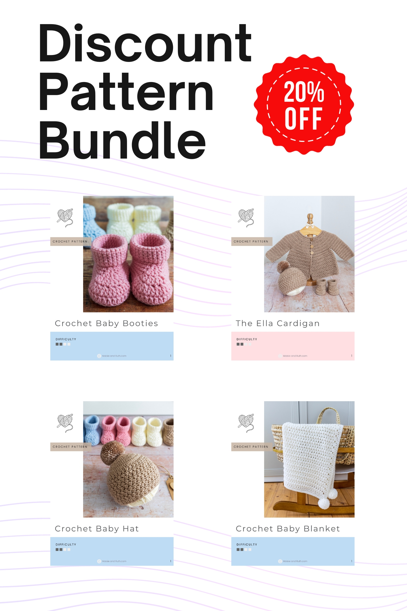 sneak peek of pdf discount pattern bundle