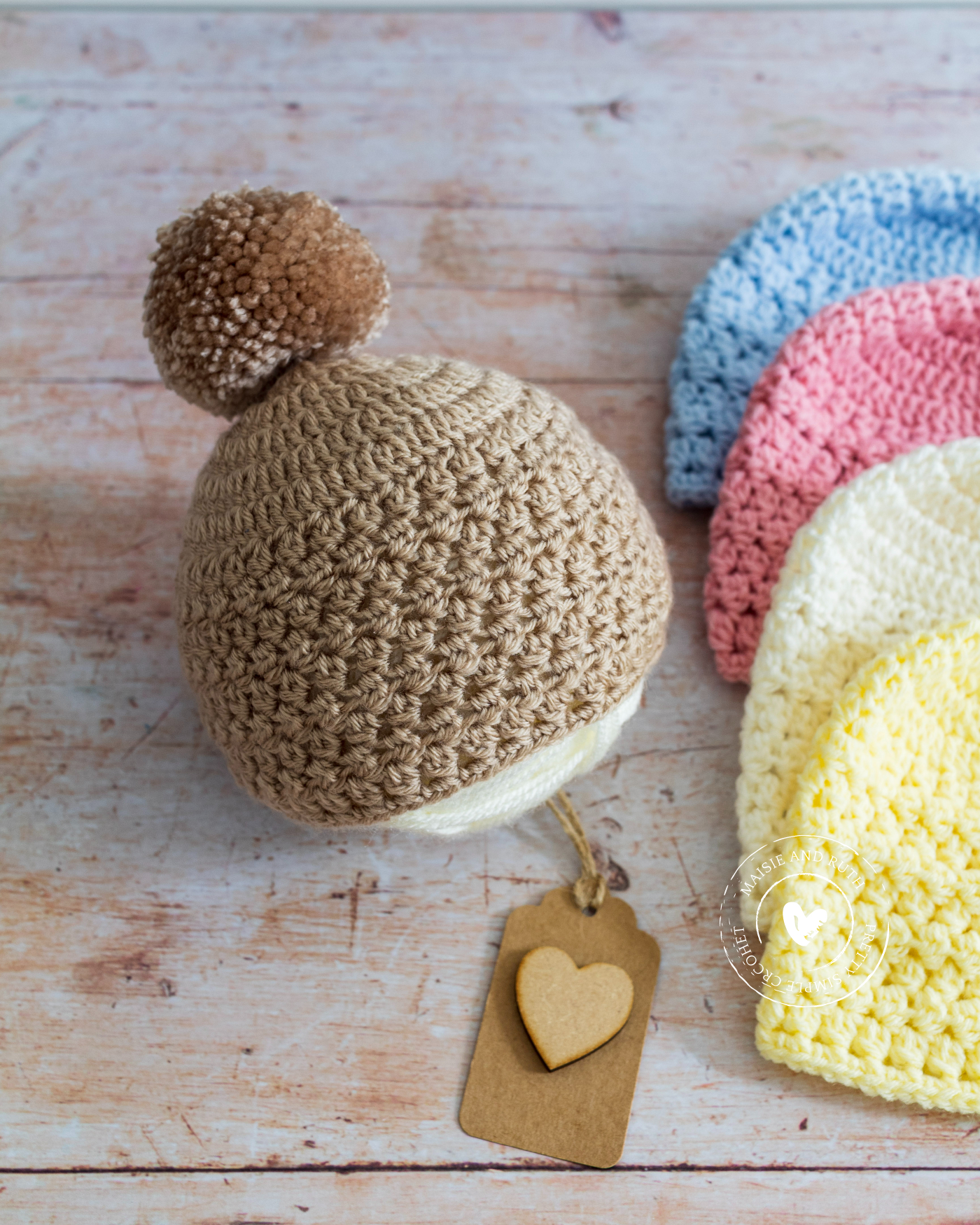 Easy Crochet Baby Hat on yarn ball