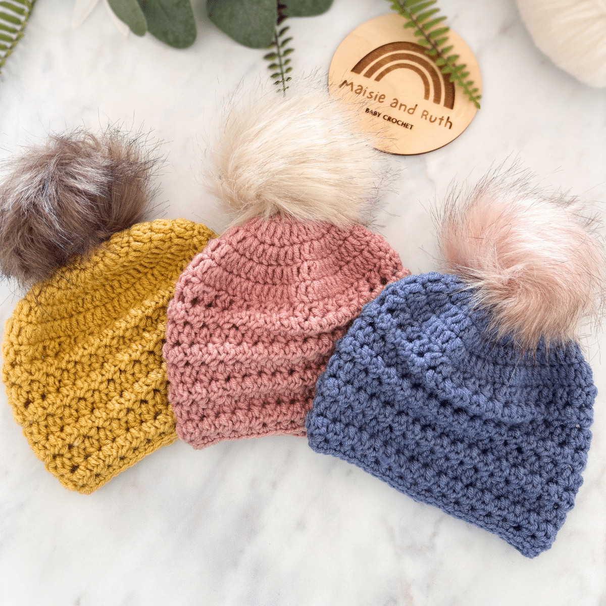 Easy crochet baby hat for babies made with a simple top-down construction