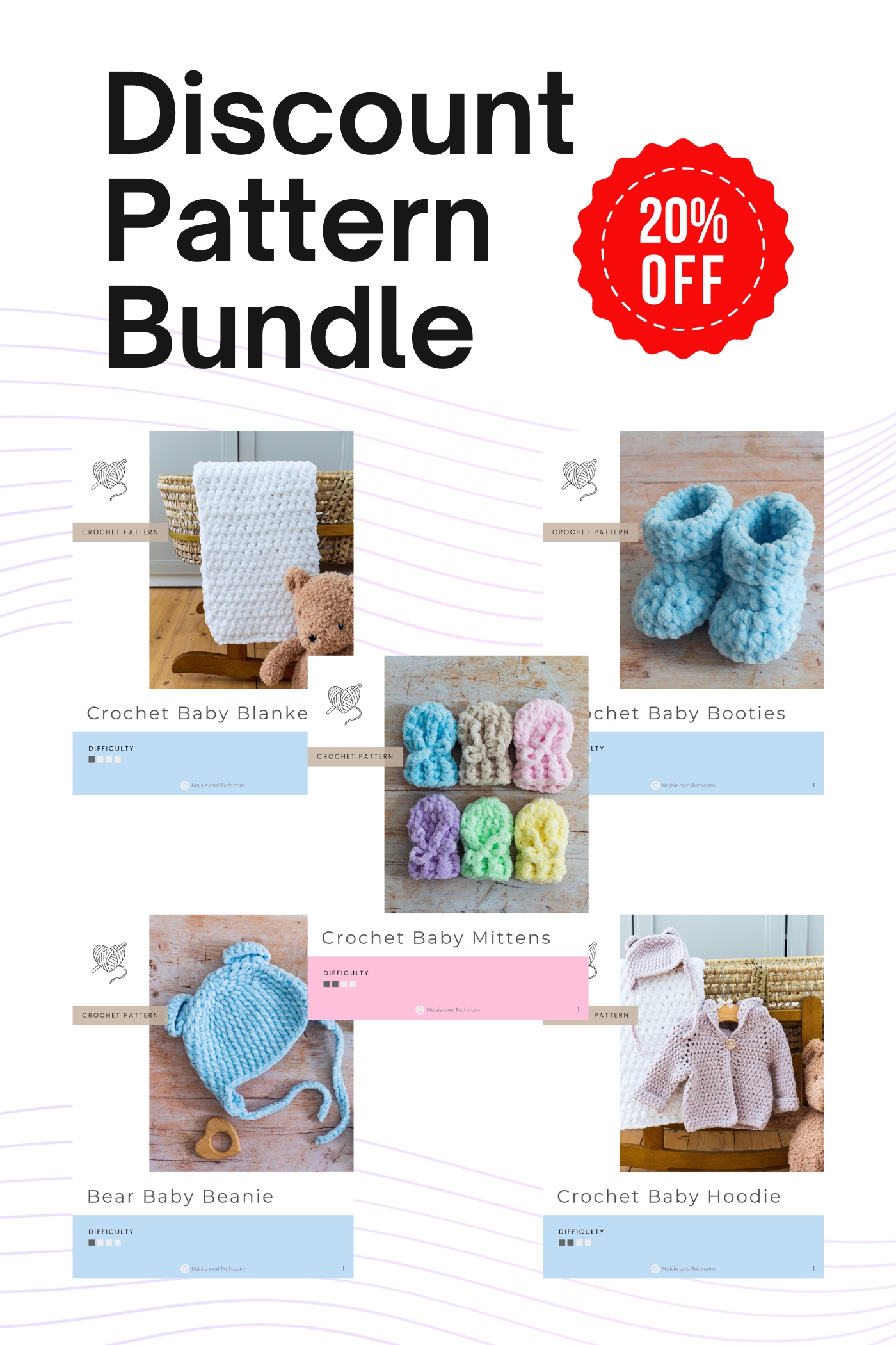 Sneak peek of pdf pattern bundle