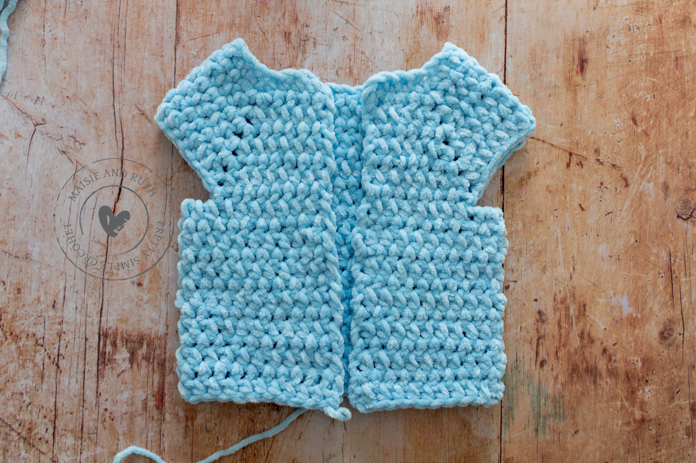 main body of crochet baby hoodie