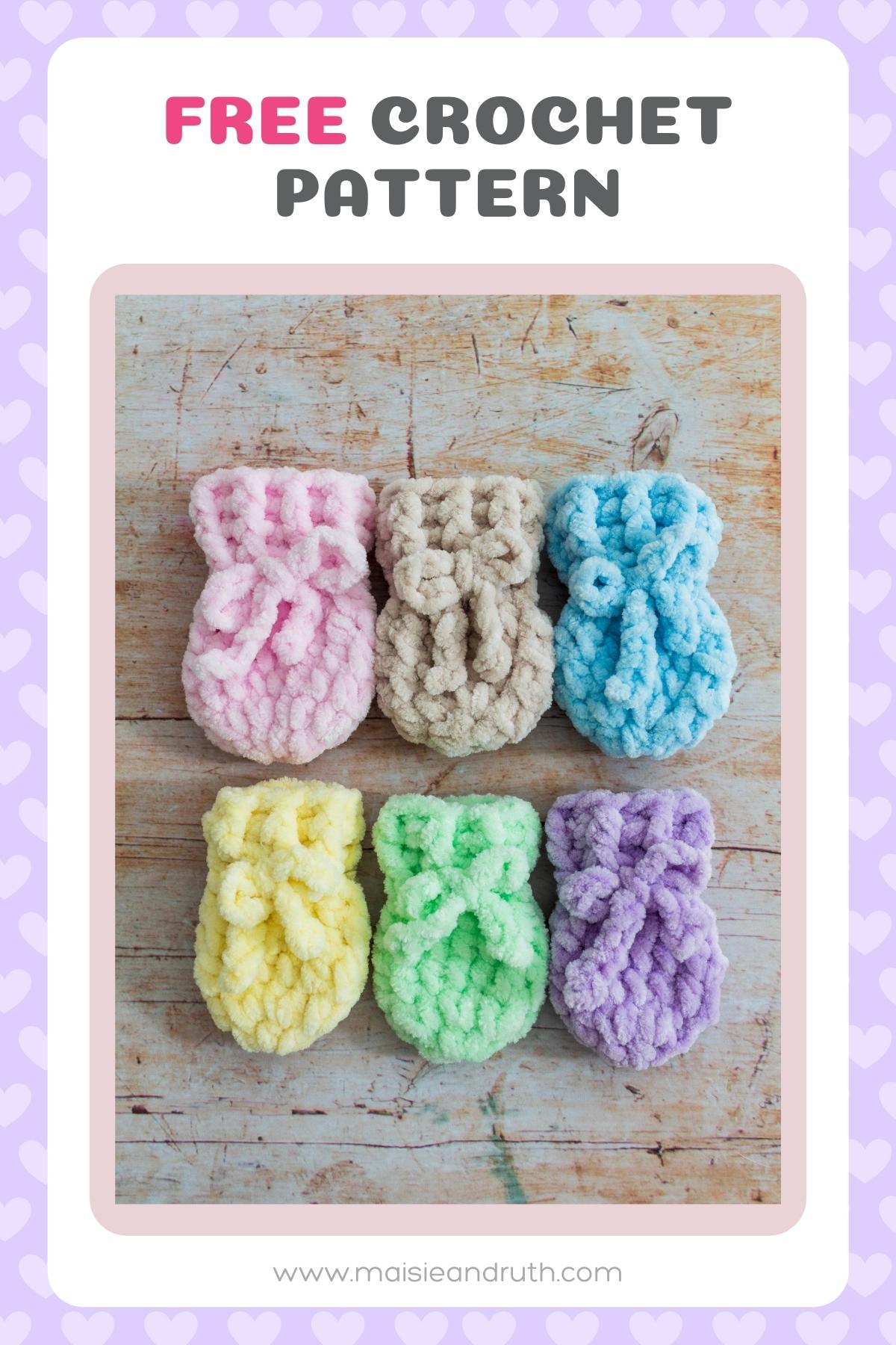 Fast Crochet Baby Mittens Pinterest Pin 1