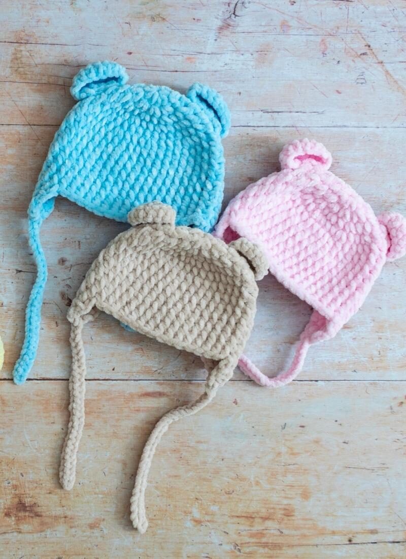 Crochet Baby Bear Beanie (Free Pattern)