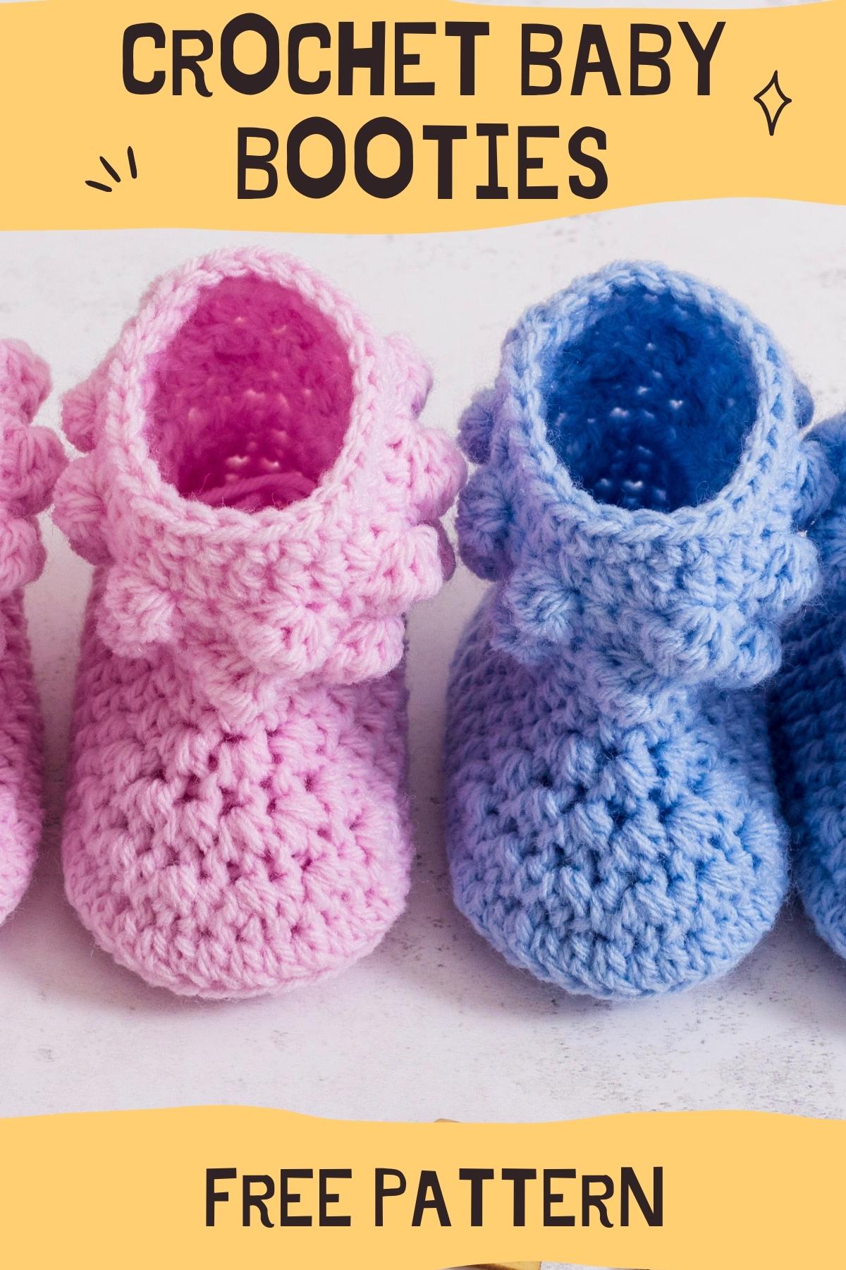 Crochet Baby Booties Free Crochet Pattern Pin 2