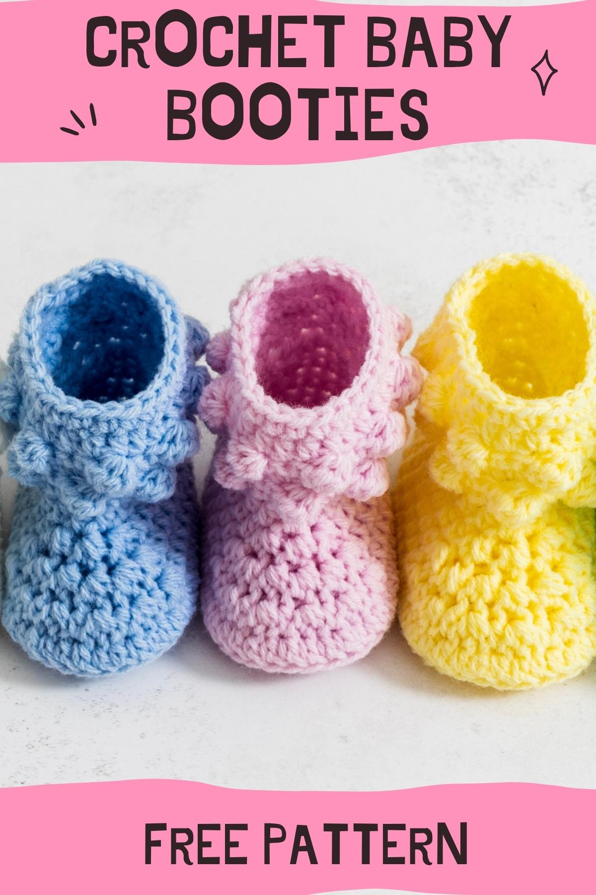 Crochet Baby Booties Free Crochet Pattern Pin