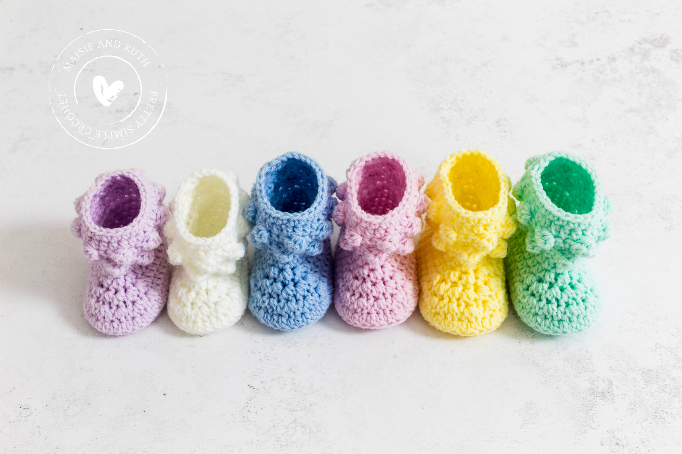 Cute Easy Crochet Baby Booties Various Colours