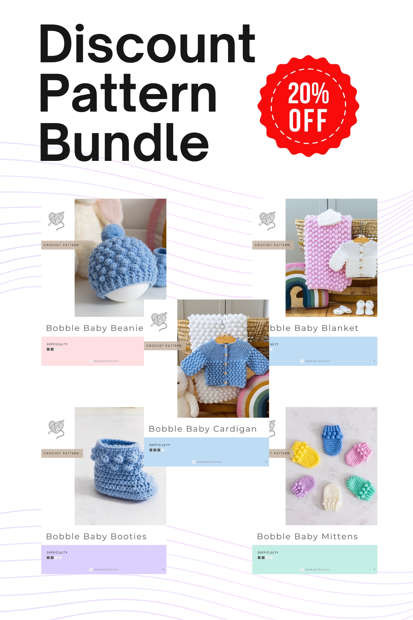 PDF Pattern Bundle Bobble Stitch
