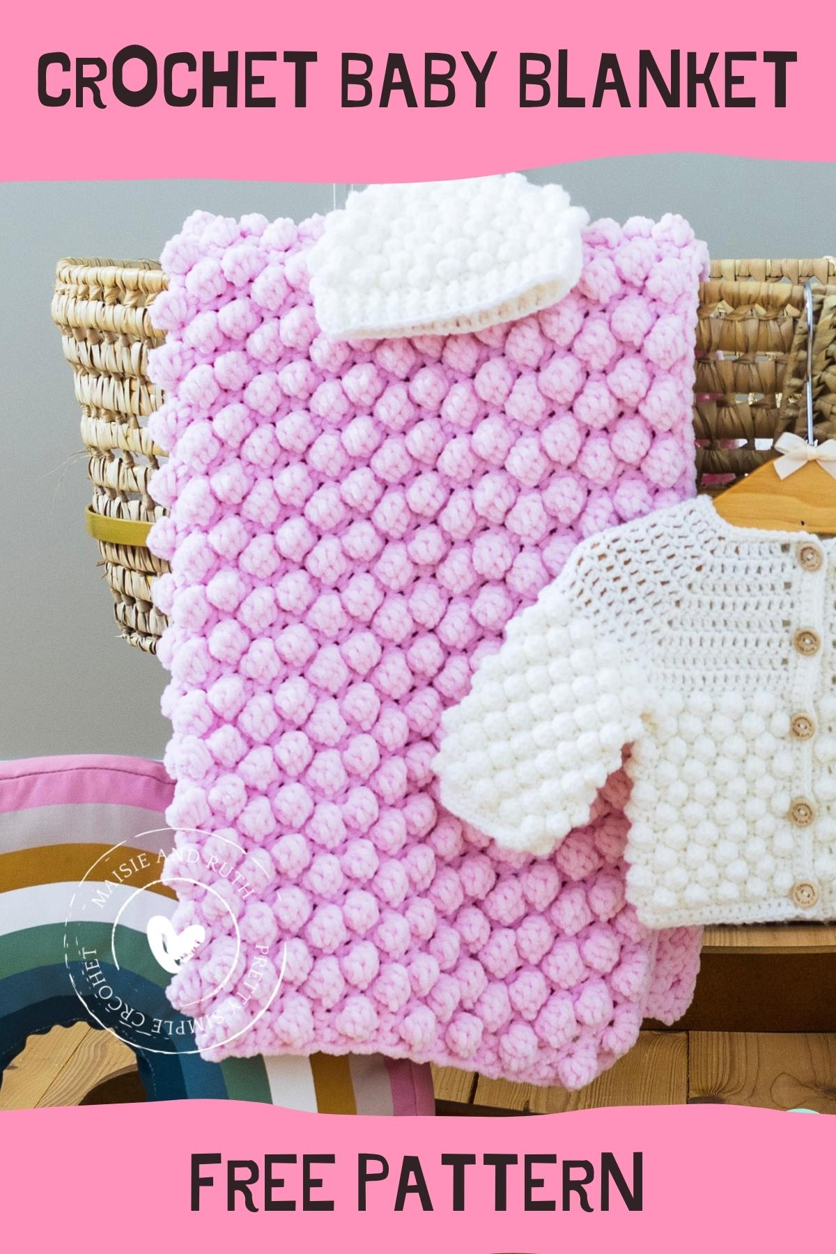 Free bobble stitch crochet baby blanket pattern