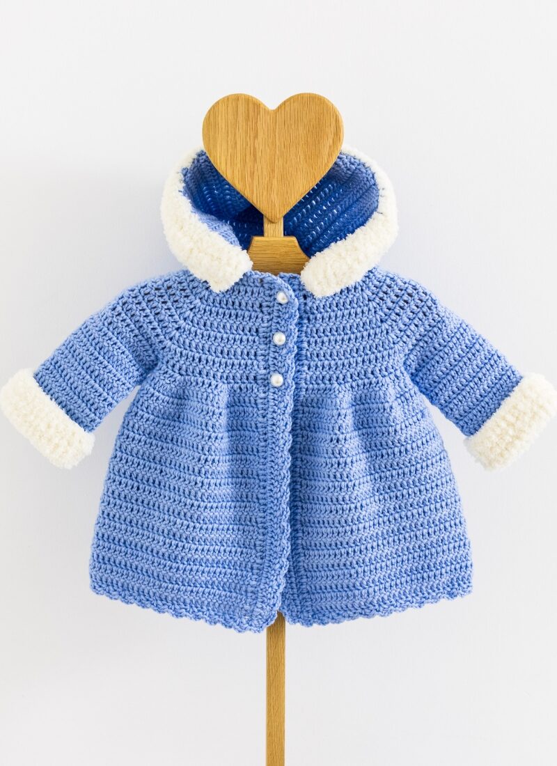 Crochet Baby Coat with Hood (Free Pattern)