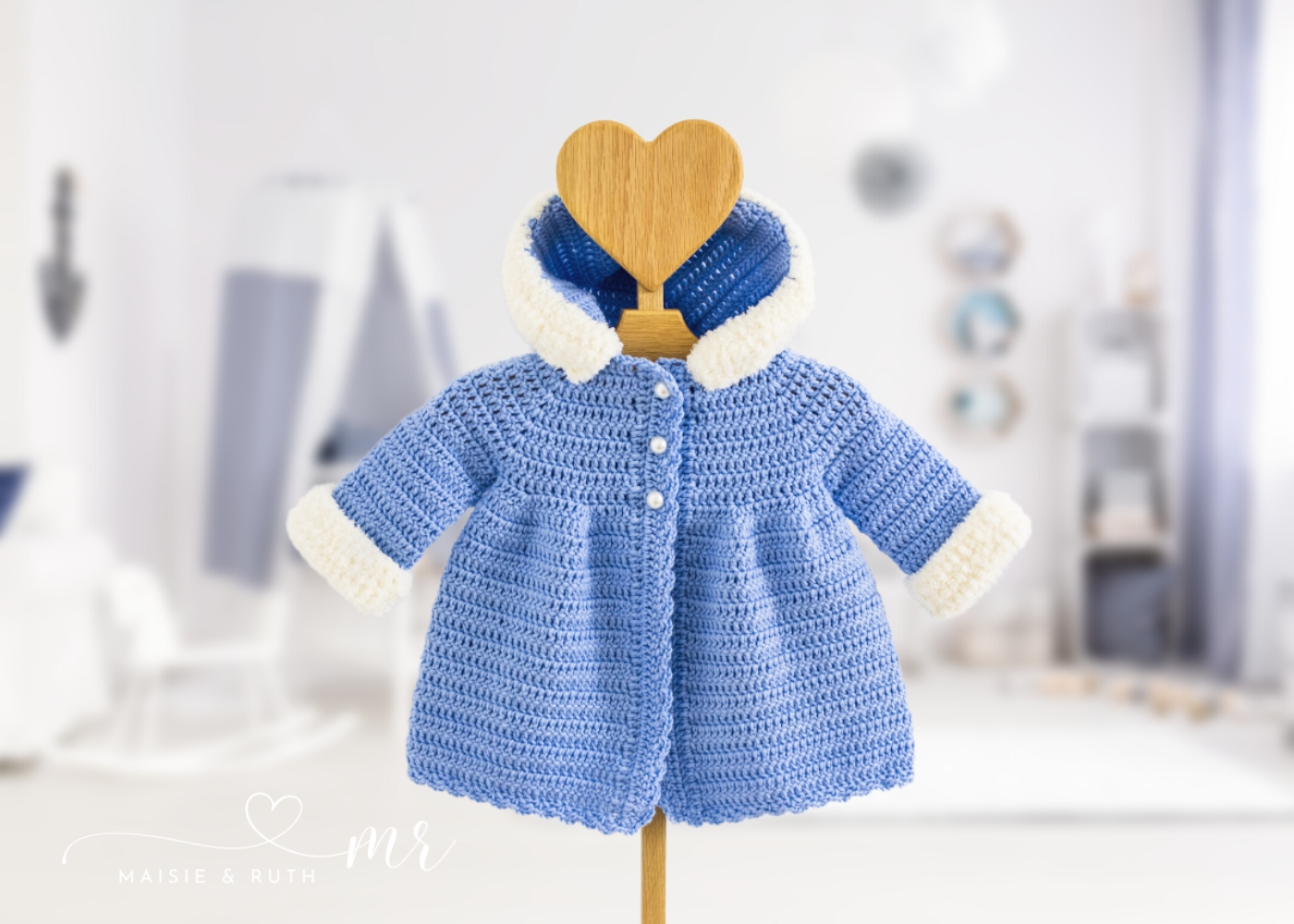 blue crochet baby cardie