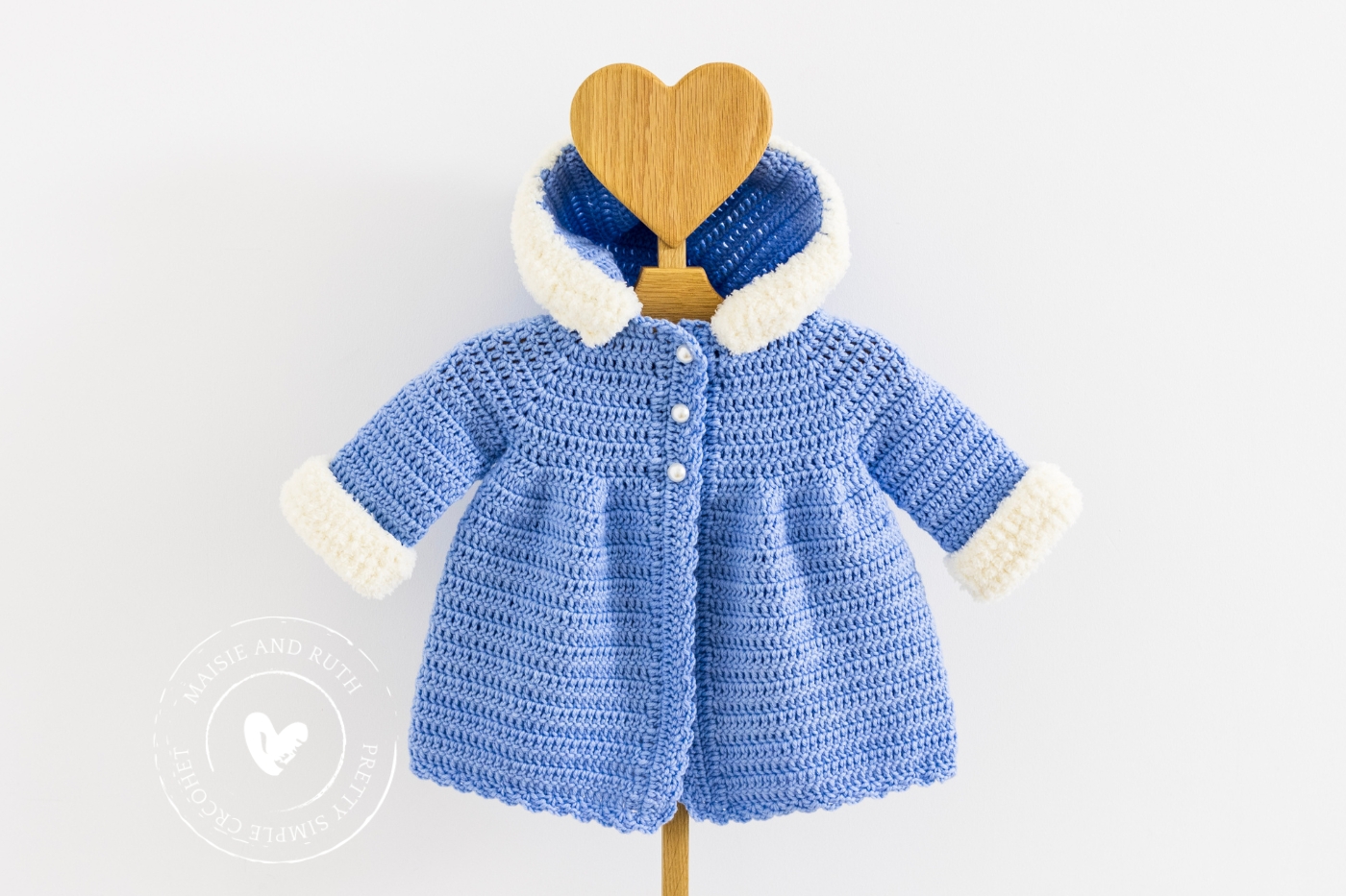 blue crochet baby cardigan