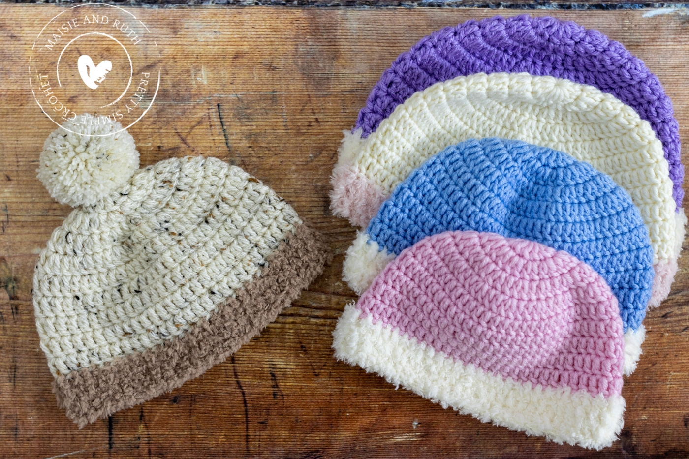 Crochet Baby Beanie Hat various colours