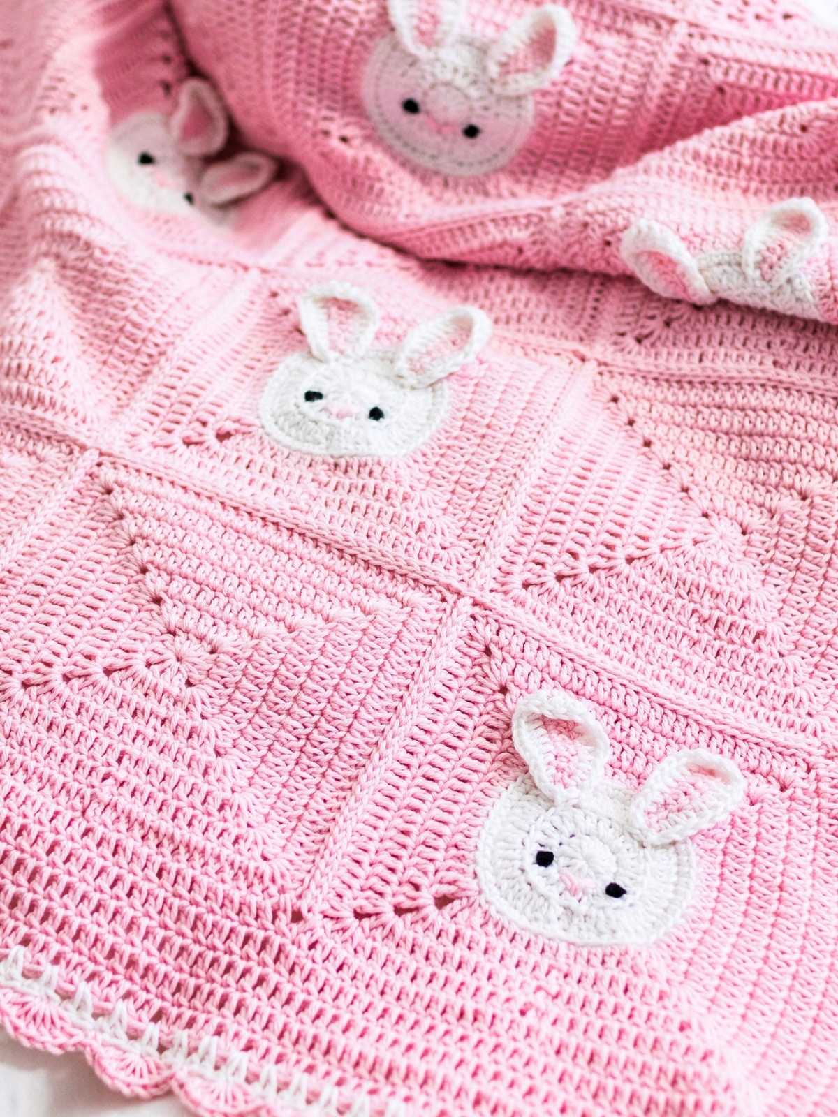 Bunny Crochet Baby Blanket (Free Pattern) - Maisie and Ruth, image size:1200x1600